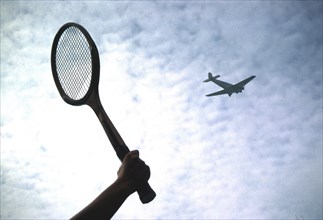 Tennis Racquets and Plane