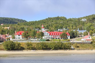 Hotel Tadoussac at the mouth of the Saguenay Fjord into the St. Lawrence River