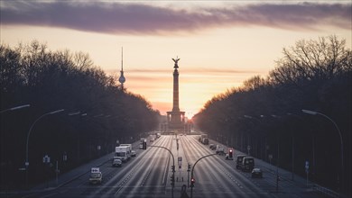 Strasse des 17. Juni with Victory Column and TV Tower