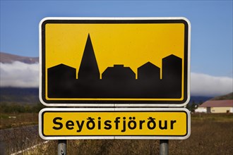 Town sign of Seydisfjordur