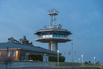 Control tower of the traffic centre at the mouth of the Trave