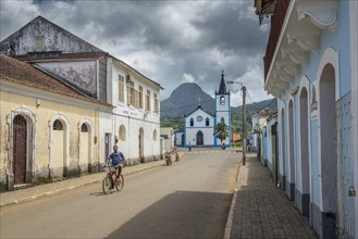 Street with colonial buildings