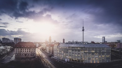 The Berlin skyline with TV tower at the Jannowitzbrucke