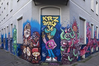 Graffiti at a corner house