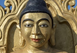 Close-up of statue at Min-kha-maung Temple