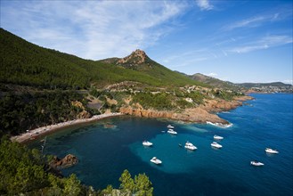 Bay with pleasure boats