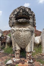 Lion figure at the Chedi of Wat Thammikarat