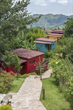 Colorful houses of Chameleon Hill Lodge