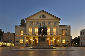 Enlightened German National Theatre with Goethe Schiller monument