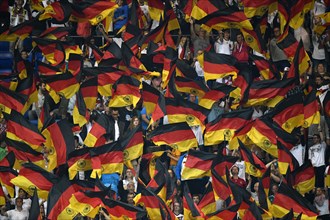 Many flags of German football fans