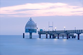 Diving gondola at the sea bridge of Zingst