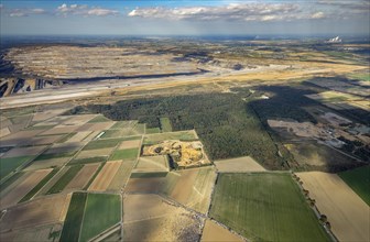 Overview of the Hambach open pit lignite mine and the Hambach forest