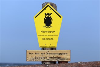 Signboard National Park Vorpommersche Boddenlandschaft
