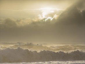 Storm waves at Reynisfjara Black Sand Beach