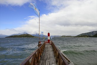 Wooden footbridge at the post office at the end of the world