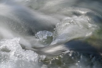 Ice in running water of the Triesting