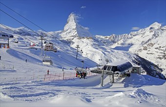 Ski area Riffelberg with chairlift