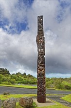 Maori stake carving at the Dawson Falls Visitors Centre