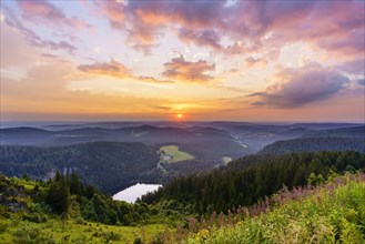 View from Feldberg mountain to lake Feldsee