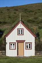 Old icelandic turf house Laufas