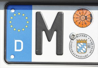 Car license plate M for Munich