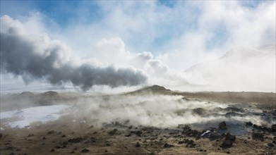Rising steam from a fumarole