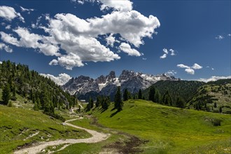 Kristallo Massif with cloudy sky