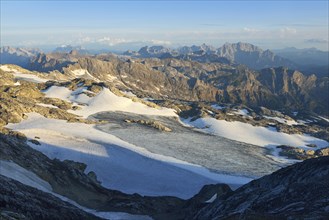 View from the matras on the Hochkonig to the Ubergossene Alm and the Steinerne Meer