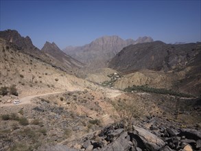 Djebel Akhdar Mountains with pass road
