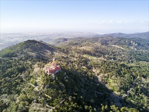 Aerial view of Palacio Nacional da Pena in Sintra