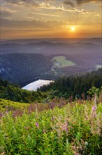 View from Feldberg mountain to lake Feldsee