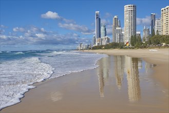 Surfers Paradise skyline at Beach in Gold Coast