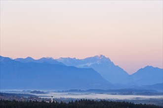 Konigsdorf and Zugspitze with dawn