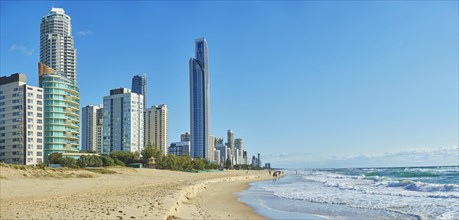 Surfers Paradise skyline at Beach in Gold Coast