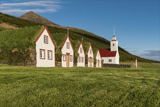 Old icelandic turf houses Laufas