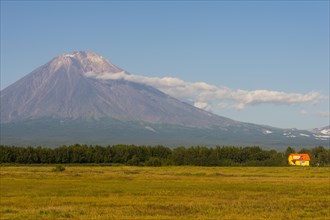 Little hut before the Avachinskaya Sopka volcano