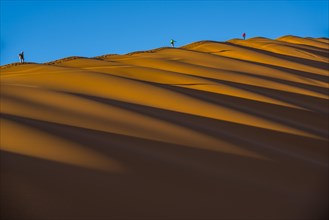 Tourists climb on a sand dune in the Sossusvlei
