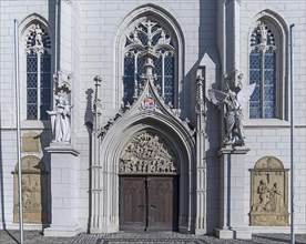 Neo-Gothic entrance portal with late Gothic tympanum