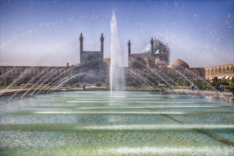 Fountain in front of Jameh Mosque of Isfahan