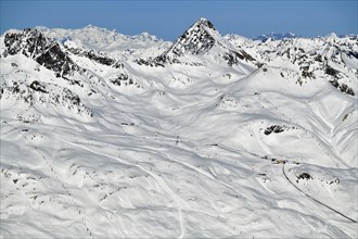 Snow-covered ski slopes
