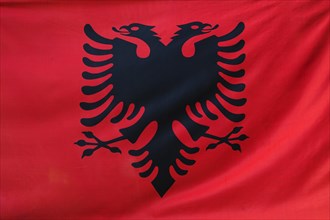 Albanian flag with double-headed eagle