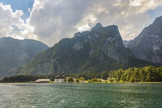 St. Bartholoma at Lake Konigssee in front of the Watzmann massif