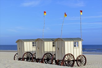 Dressing wagon at the bathing beach Weisse Dune