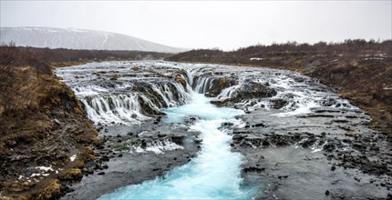 Waterfall Bruarfoss in winter