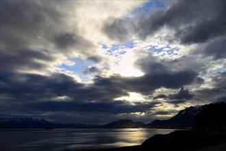 Evening mood with clouds at the Beagle Channel