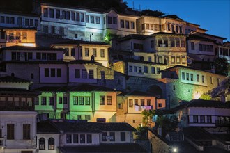 Illuminated Ottoman houses built on the hills