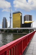 Skytree and the headquarters of the brewery Asahi with Asashi-Flame