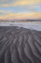 Moonscape of the Campo de Piedra Pomez in the sunset