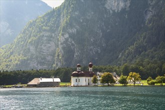 St. Bartholoma at Lake Konigssee in front of the Watzmann massif