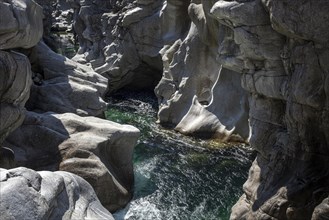 Rock formations in the Maggia river in the Maggia Valley
